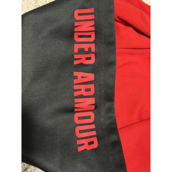 Under Armour Hoodie Boys Youth Large Long Sleeve Logo Black & Red COOL DESIGN - Picture 2 of 6